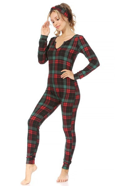 Holly Plaid Jumpsuit Pajamas