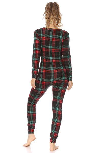 Holly Plaid Jumpsuit Pajamas