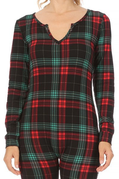 Holly Plaid Jumpsuit Pajamas