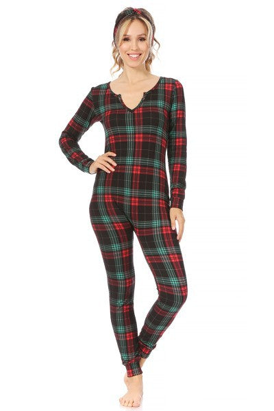 Holly Plaid Jumpsuit Pajamas