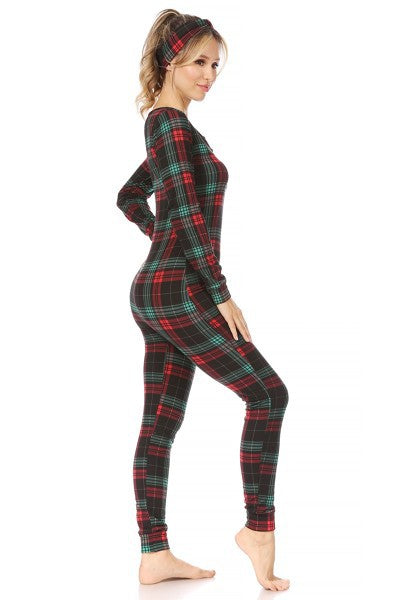 Holly Plaid Jumpsuit Pajamas